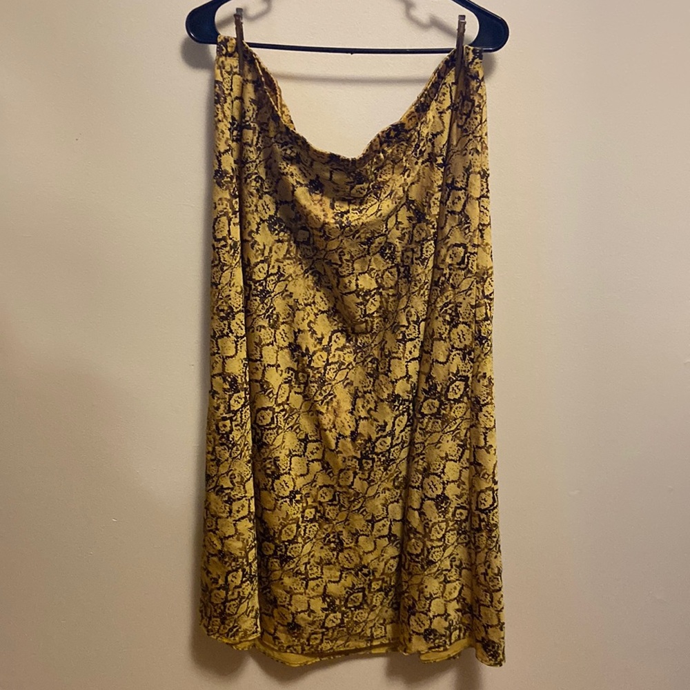 Yellow and Brown Snakeskin Slip skirt Current air